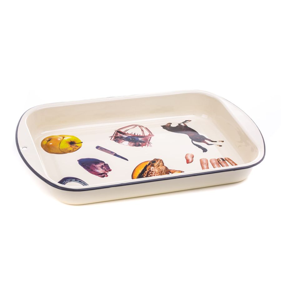 Seletti Enamel Baking Dish Beige