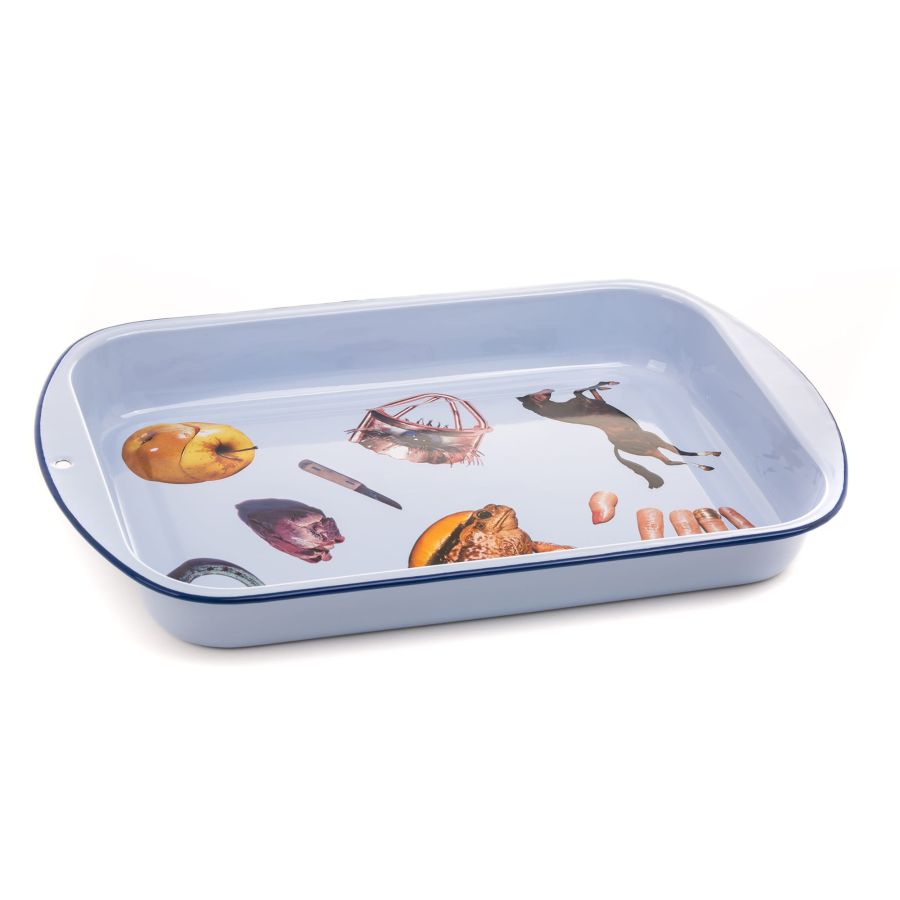 Seletti Enamel Baking Dish Light Blue
