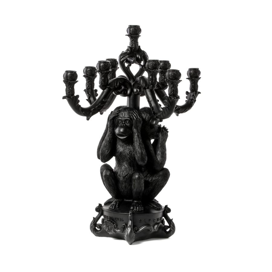 Seletti Giant Burlesque 3 Monkeys Black