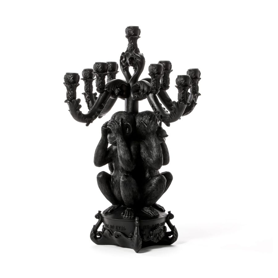 Seletti Giant Burlesque 3 Monkeys Black