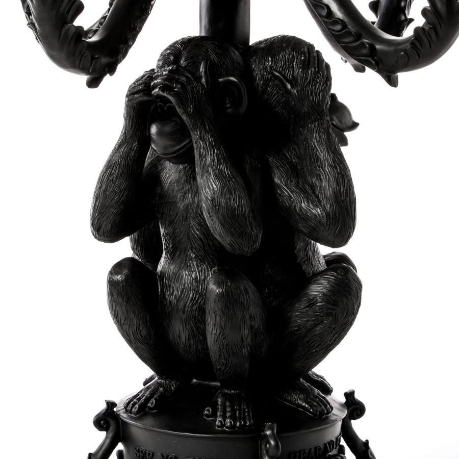 Seletti Giant Burlesque 3 Monkeys Black