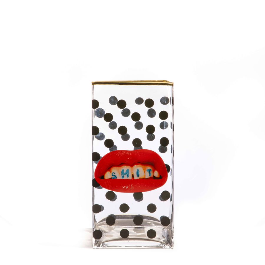 Seletti Glass vase big Shit Pois