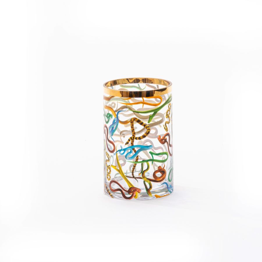 Seletti Glass Vase Snakes Cylindrical Small