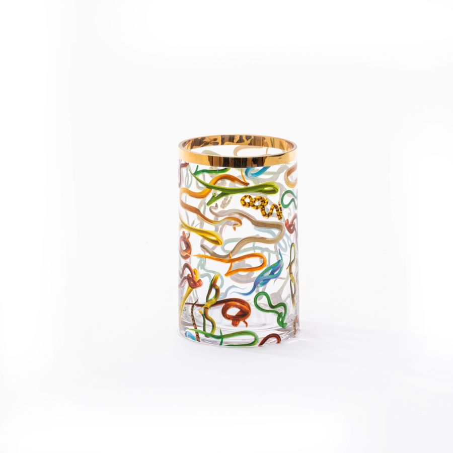 Seletti Glass Vase Snakes Cylindrical small