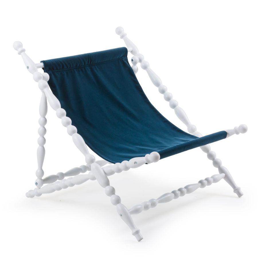 Seletti Heritage Foldable Deckchair Blue