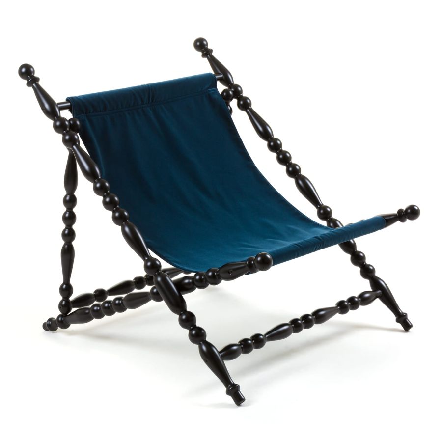 Seletti Heritage Foldable Deckchair Blue