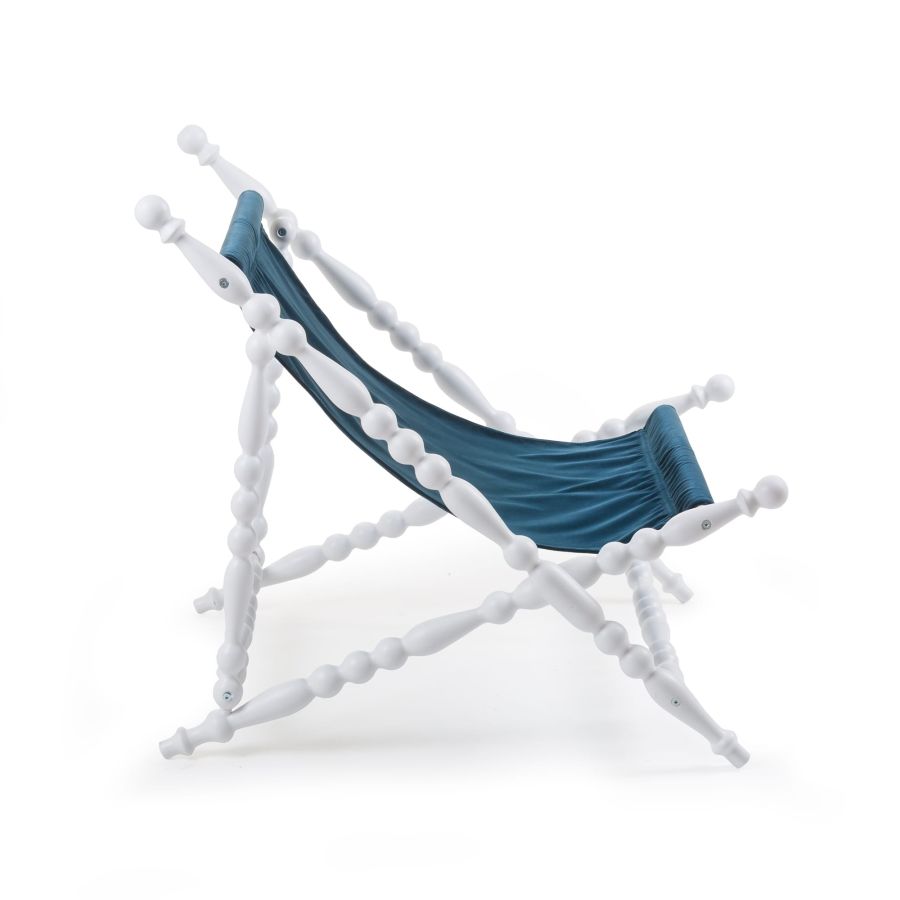 Seletti Heritage Foldable Deckchair Blue