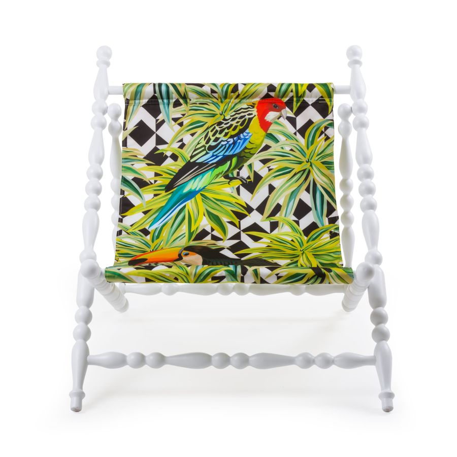 Seletti Heritage Foldable Deckchair Parrots