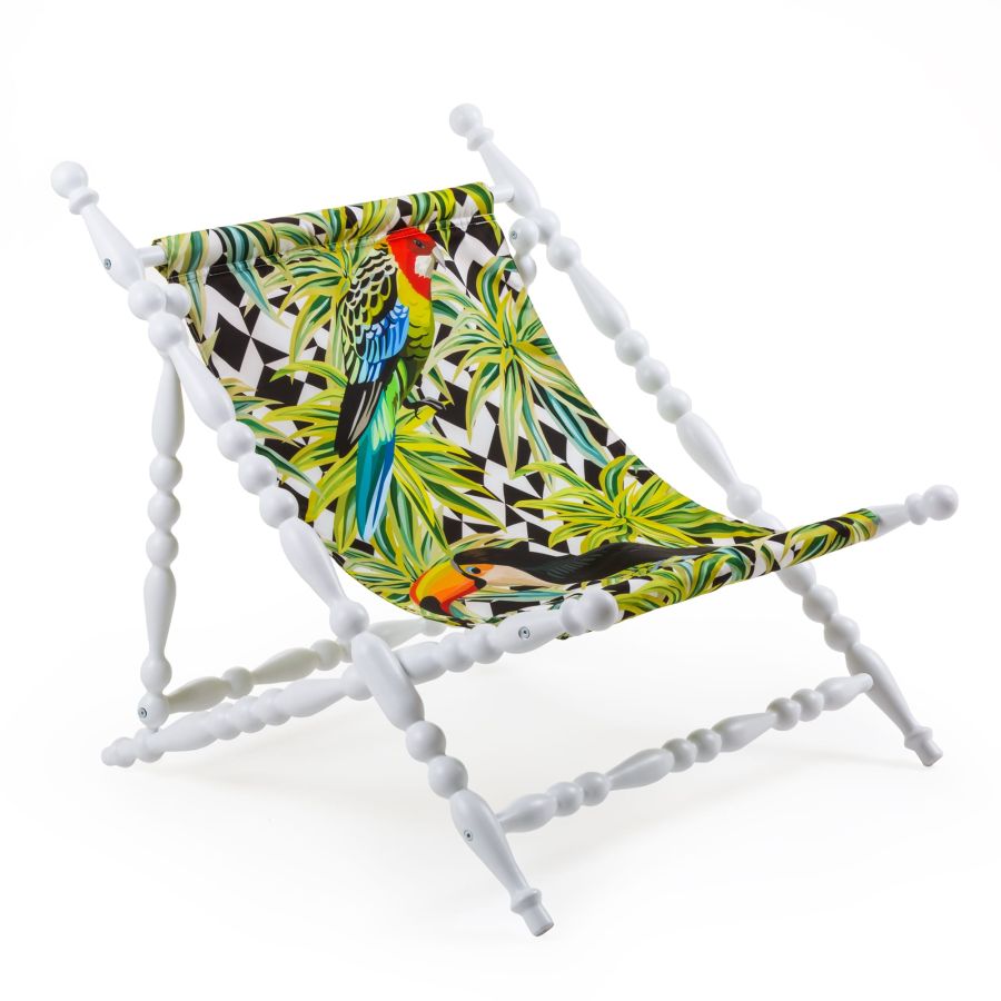 Seletti Heritage Foldable Deckchair Parrots