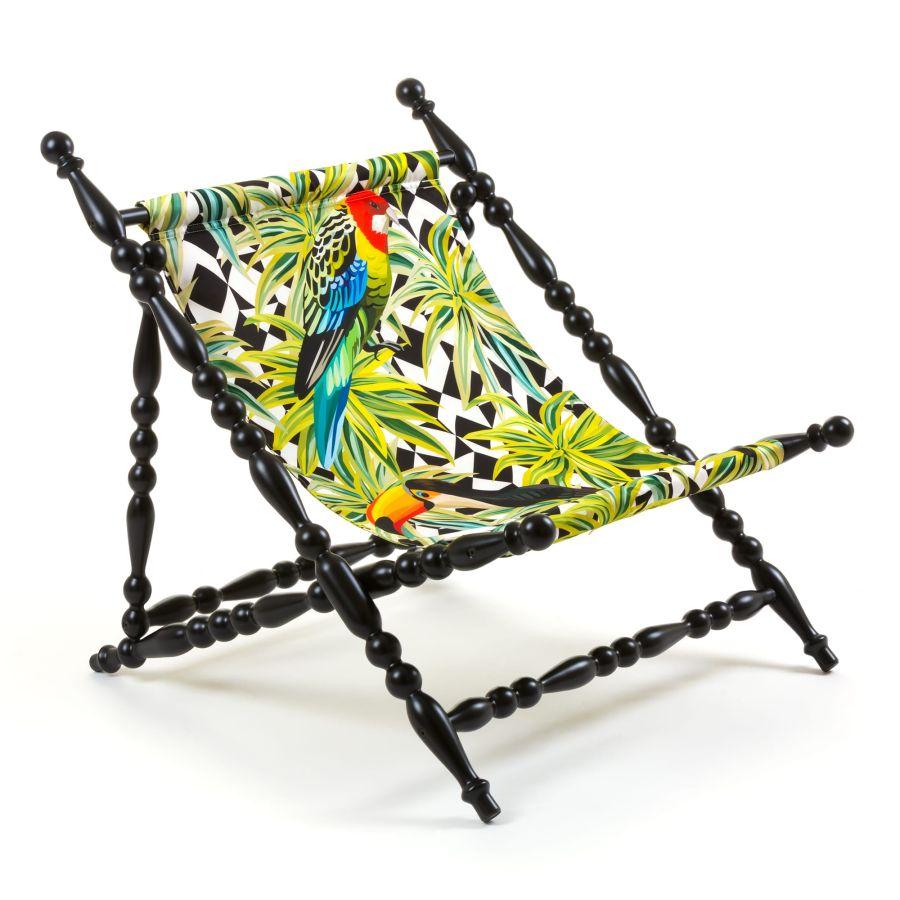 Seletti Heritage Foldable Deckchair Parrots