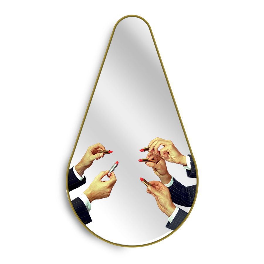Seletti Mirror Gold Frame Pear Trumpets