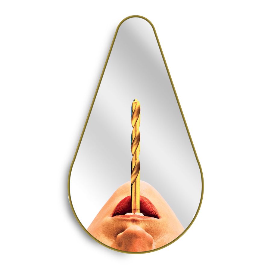 Seletti Mirror Gold Frame Pear Trumpets