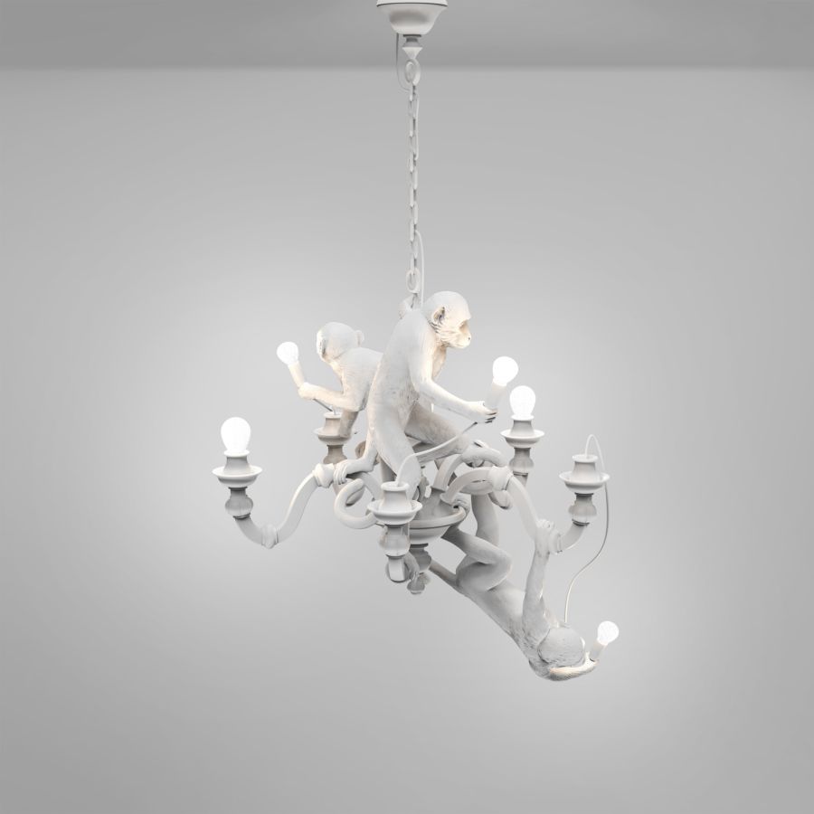 Seletti Monkey Chandelier White
