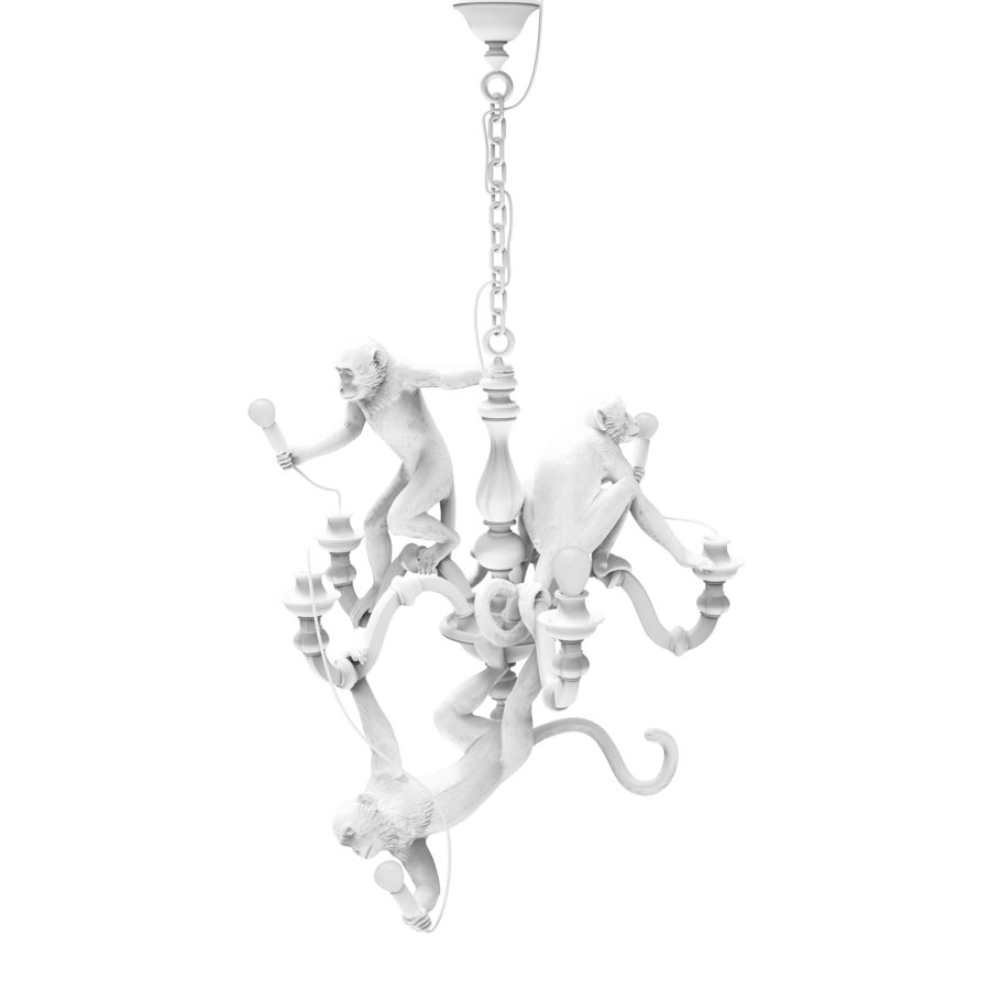 Seletti Monkey Chandelier White