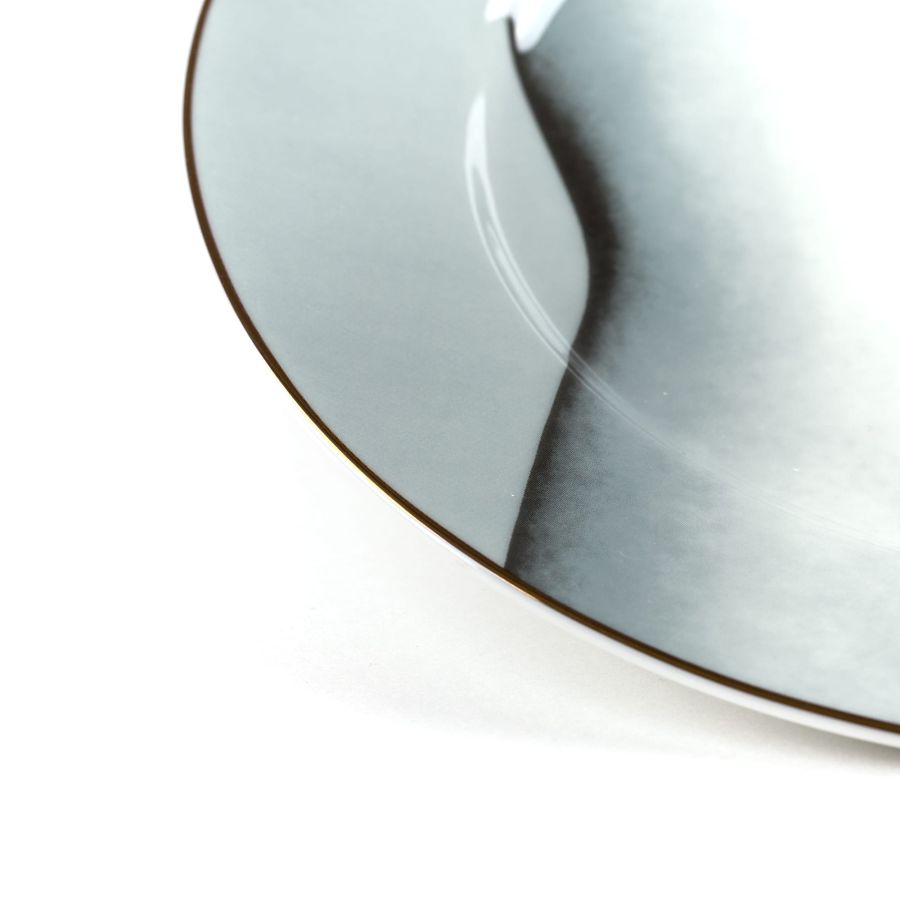 Seletti Porcelain Plate Two Of Spades Gold Border