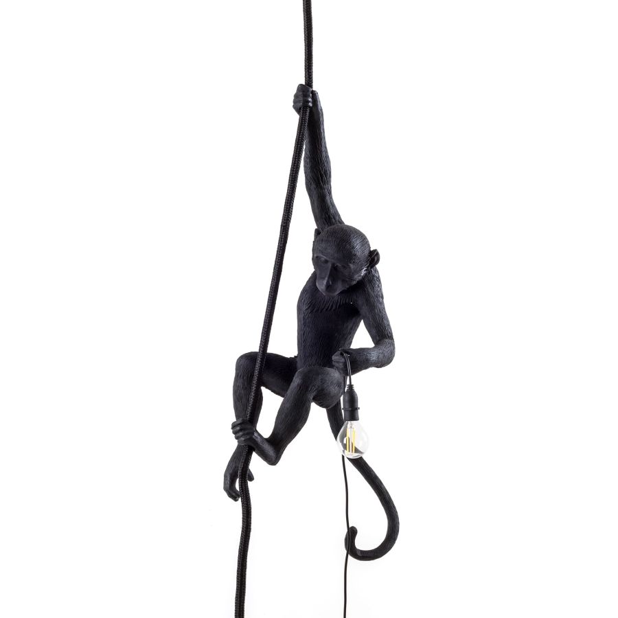 Seletti The Monkey Lamp Black Ceiling Version