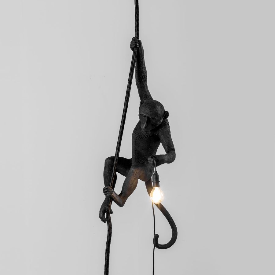 Seletti The Monkey Lamp Black Ceiling Version