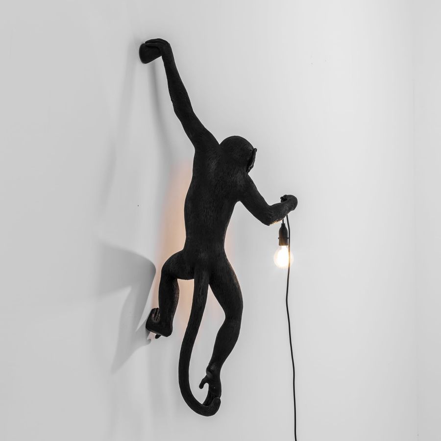 Seletti The Monkey Lamp Black Hanging Version Left
