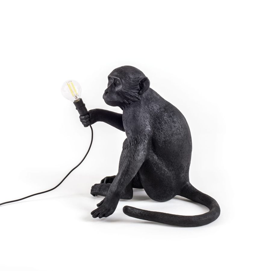Seletti The Monkey Lamp Black Sitting Version