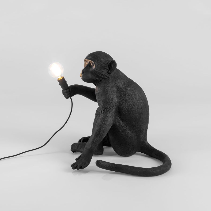 Seletti The Monkey Lamp Black Sitting Version