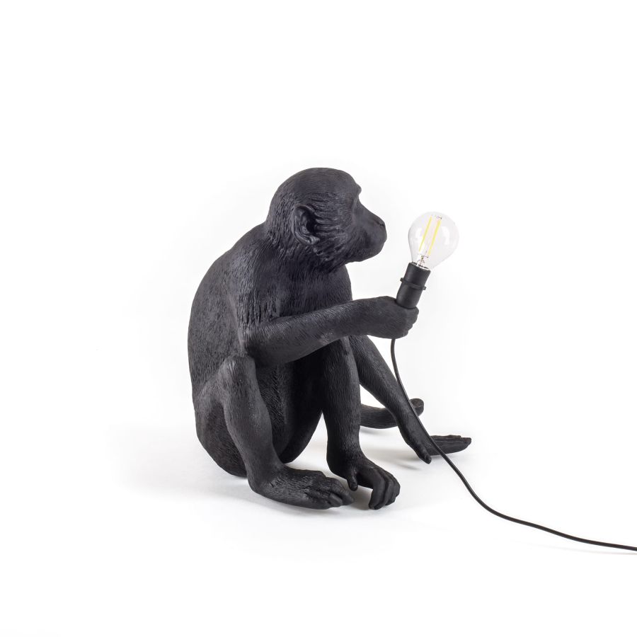 Seletti The Monkey Lamp Black Sitting Version