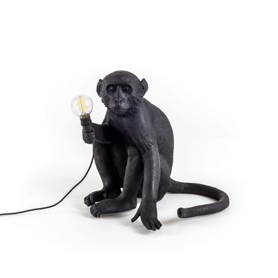Seletti The Monkey Lamp Black Sitting Version
