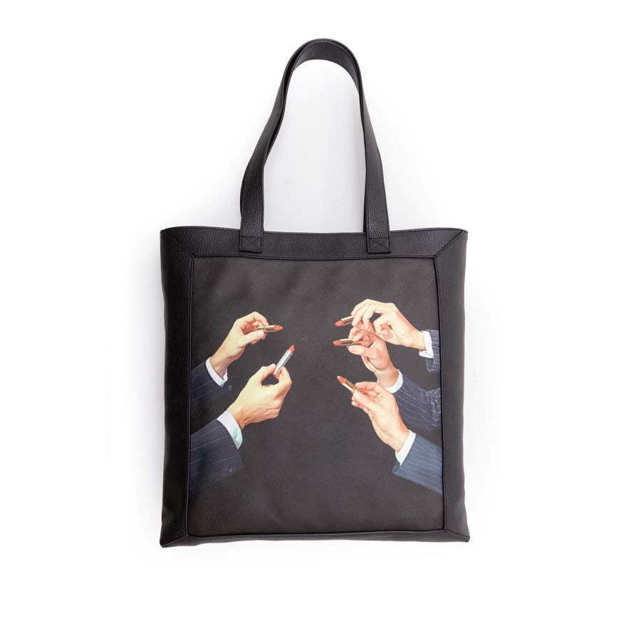 Seletti Travel Kit Tote Bag Black Lipstick