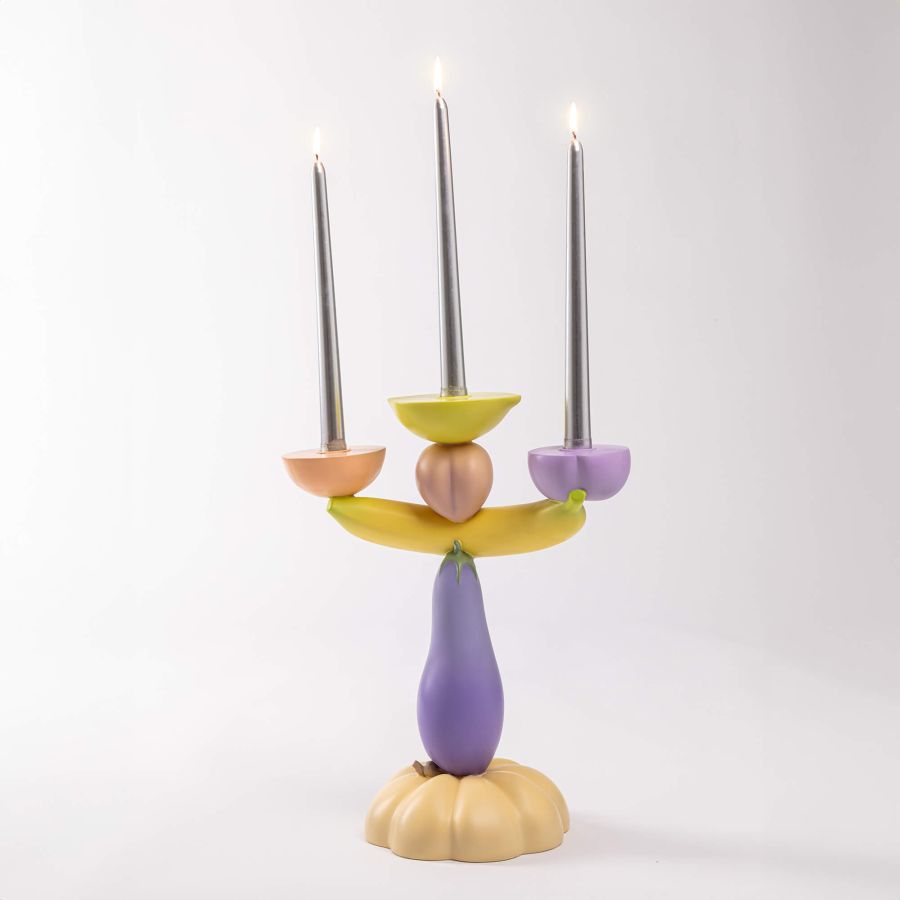Seletti Vitamin Aubergine Candelabra