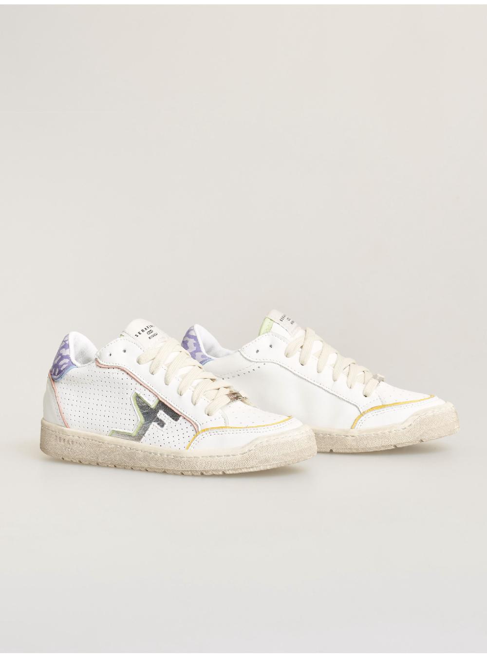 Serafini Sneakers Donna In Pelle Pelle Laminata Pelle Perforata Serafini Shop