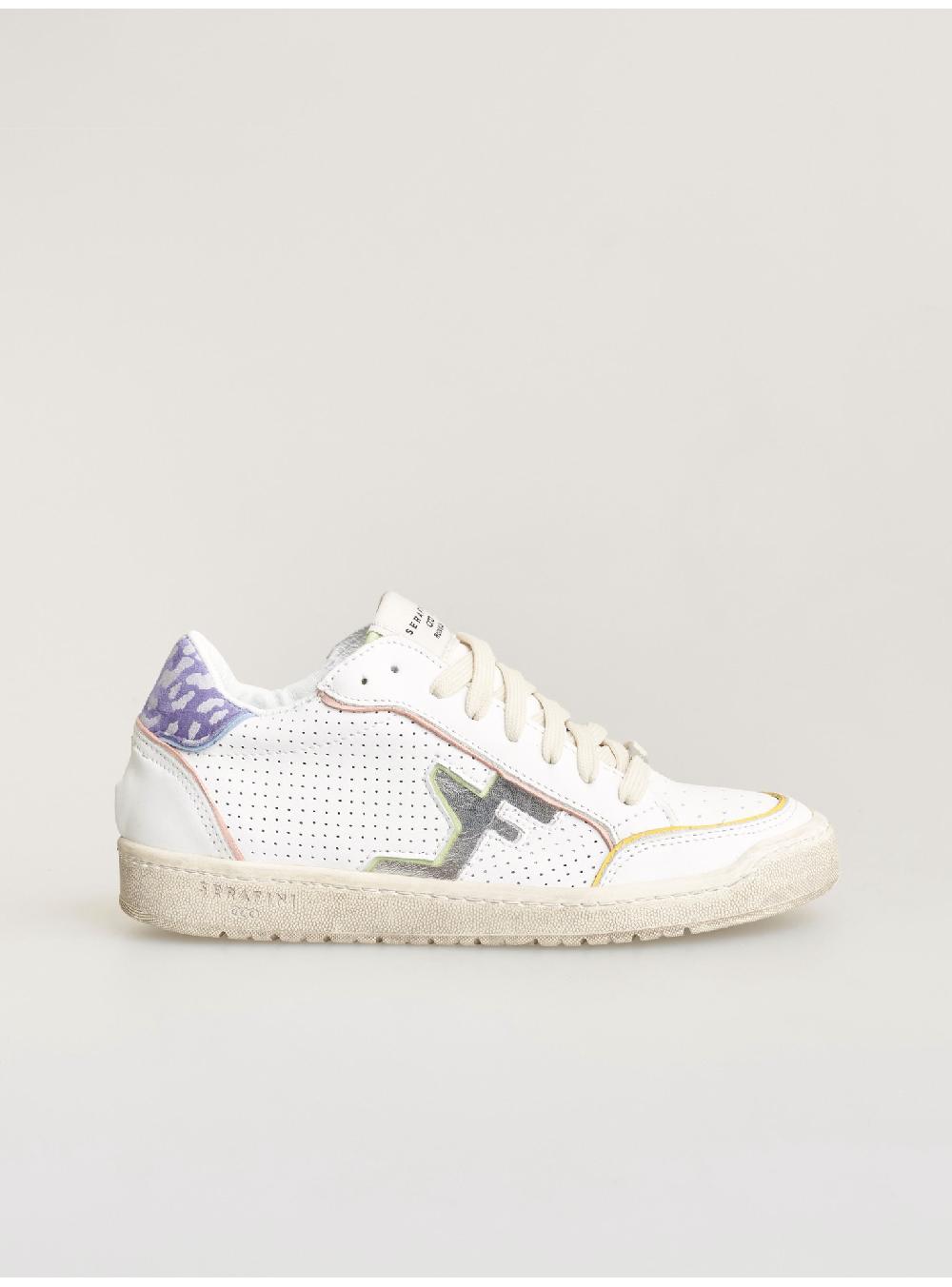 Serafini sneakers donna in pelle pelle laminata pelle perforata Serafini Shop