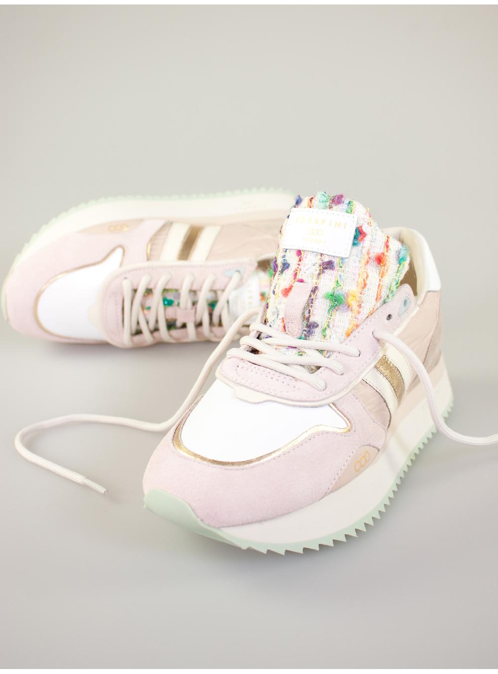 Serafini Sneakers Donna In Pelle Pelle Laminata Scamosciato Nylon Tessuto Serafini Shop