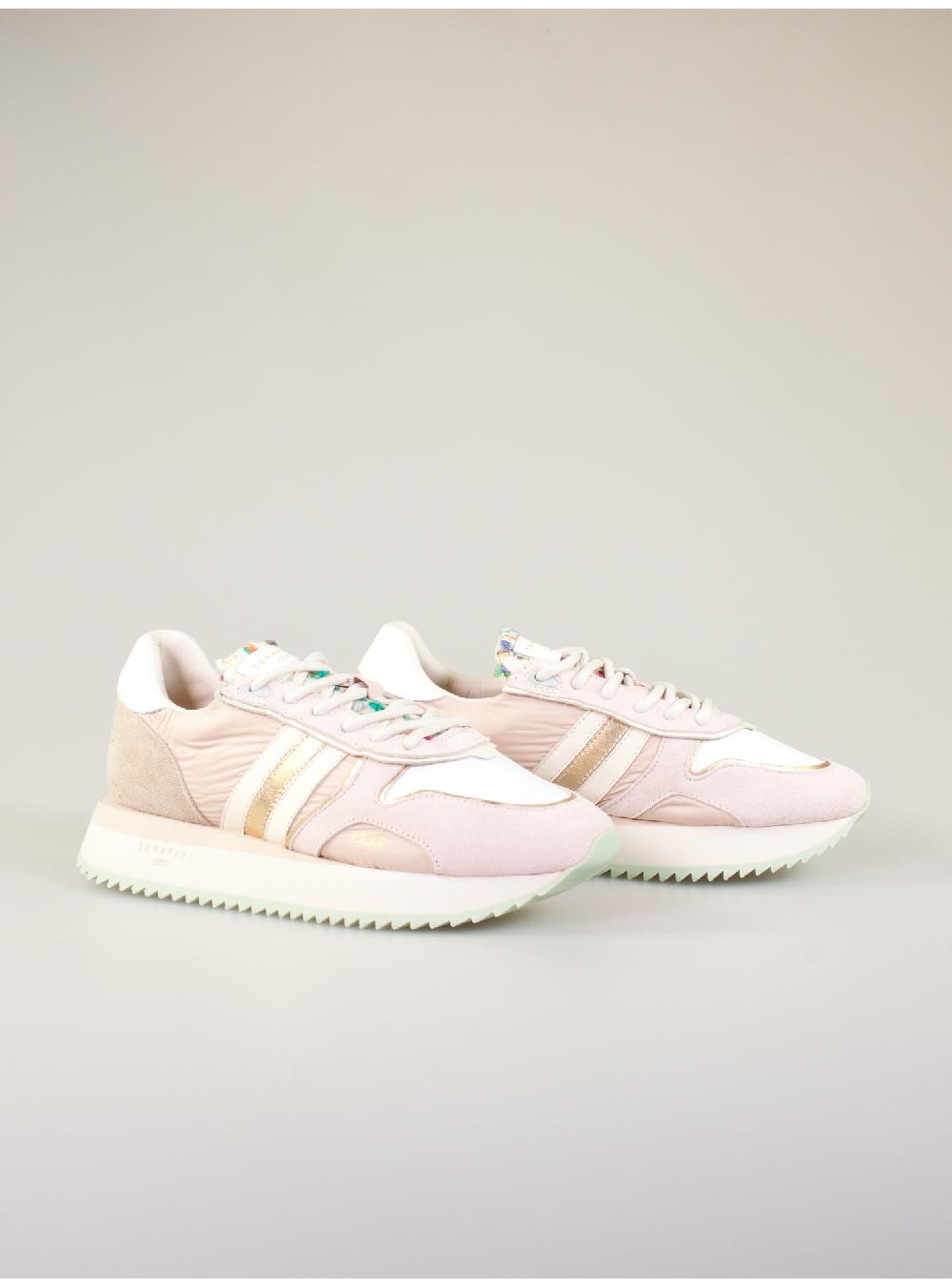 Serafini Sneakers Donna In Pelle Pelle Laminata Scamosciato Nylon Tessuto Serafini Shop