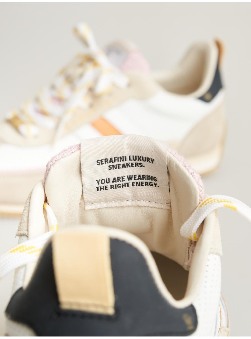 Serafini Sneakers Donna In Pelle Pelle Perforata Scamosciato Tessuto Serafini Shop