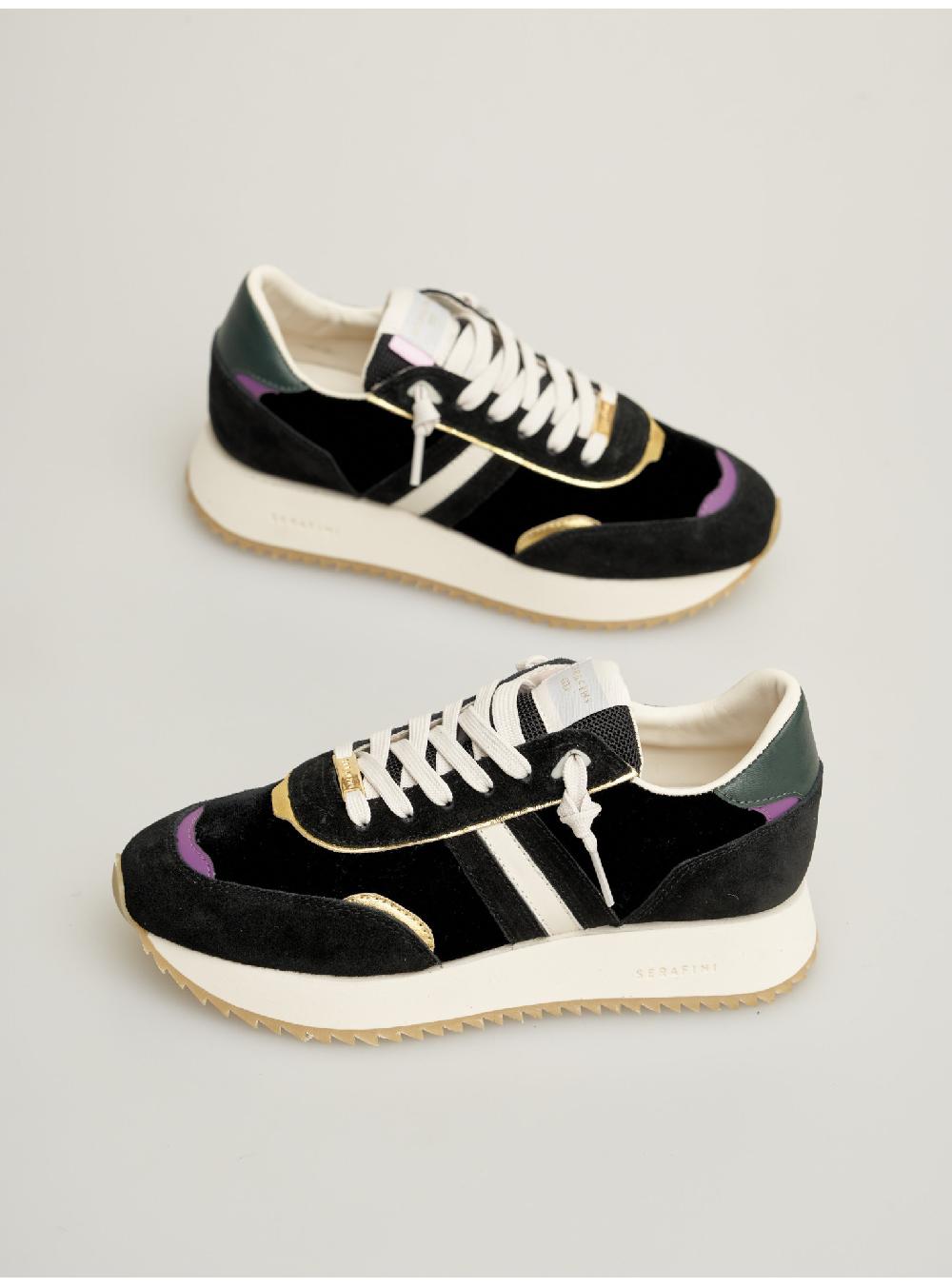 Serafini Sneakers Donna In Velluto Scamosciato Pelle Laminata Pelle Tessuto Serafini Shop