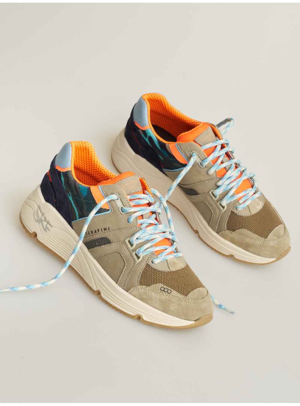 Serafini Sneakers Uomo In Pelle Scamosciato Tessuto A Rete Nylon Serafini Shop