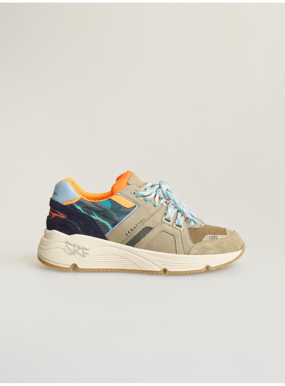 Serafini sneakers uomo in pelle scamosciato tessuto a rete nylon Serafini Shop