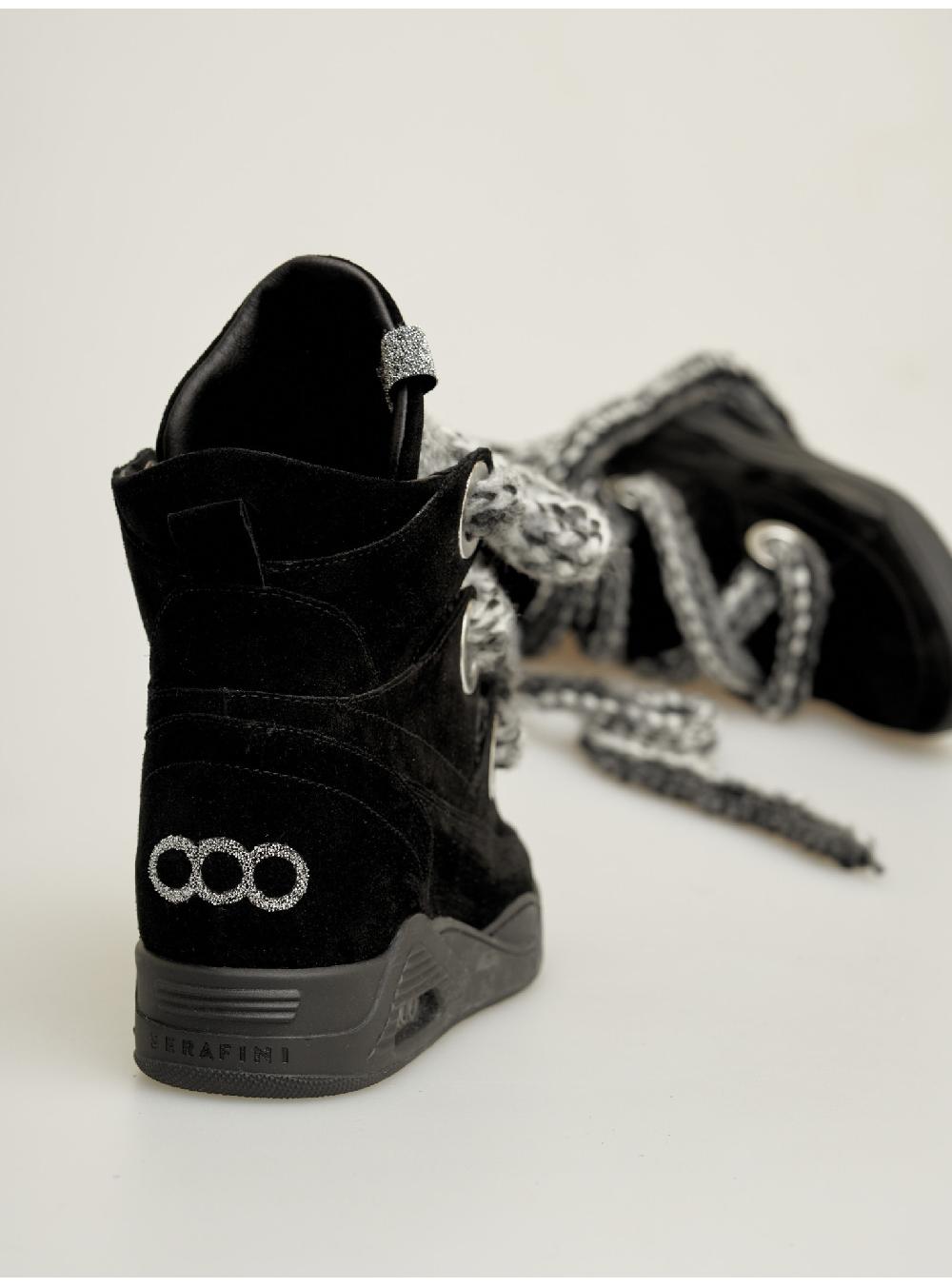 Serafini Zeppa Interna Donna In Pelle Scamosciato Pelle Laminata Serafini Shop