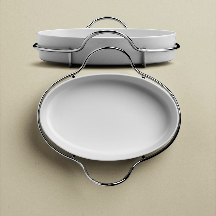 Serafino Zani AL DENTE • Pirofila Ovale Grande 40 cm con supporto- SERAFINO ZANI