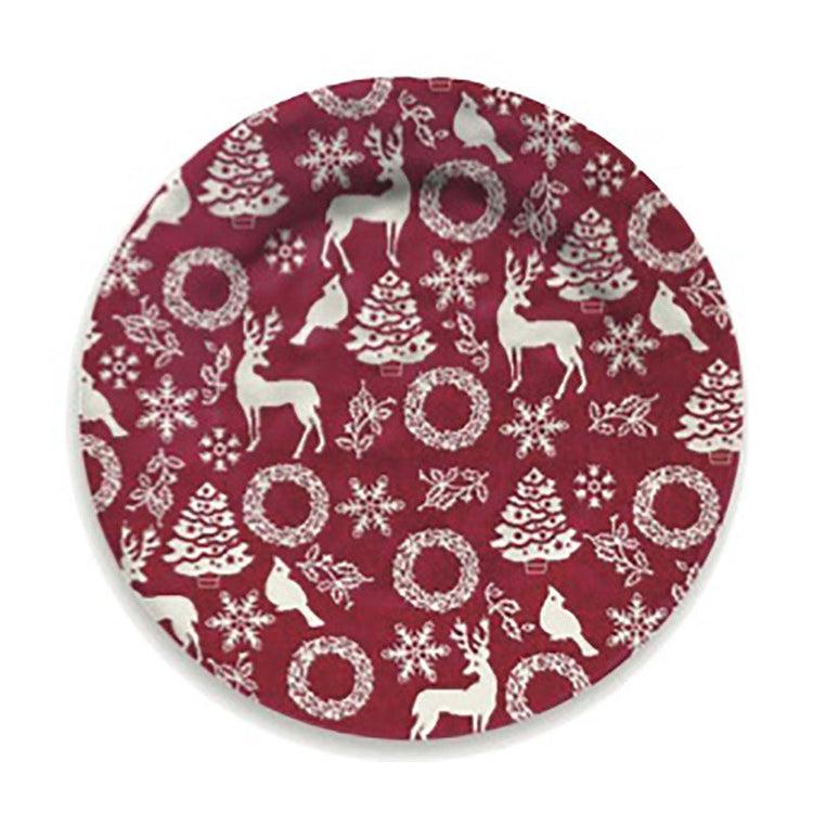 Serafino Zani Piatto Dessert Rosso Natale - Conf. 4 Piattini