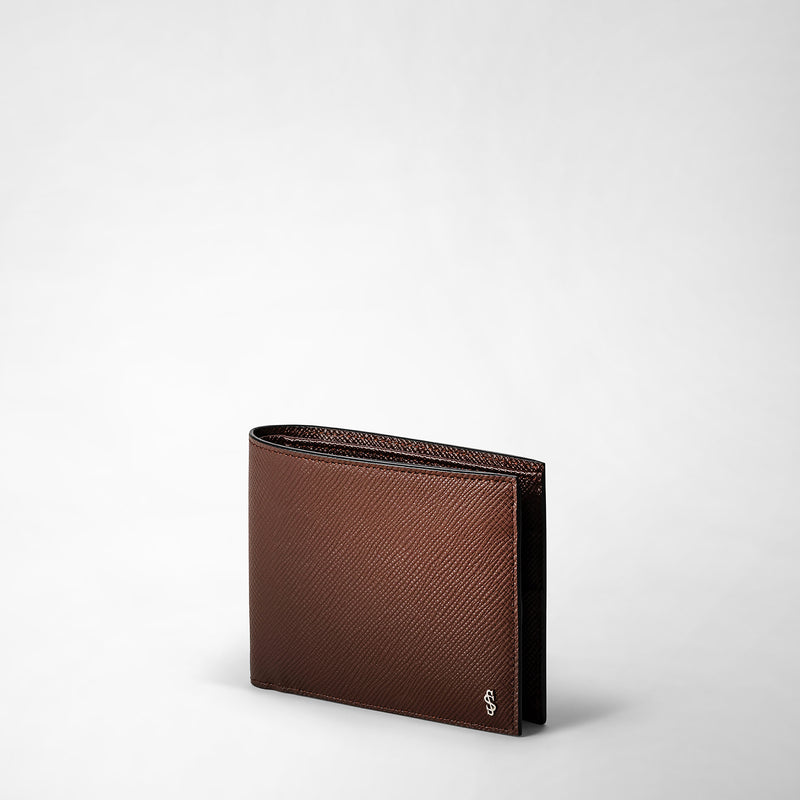 Serapian 8-card Billfold Wallet In Evoluzione Leather Burgundy