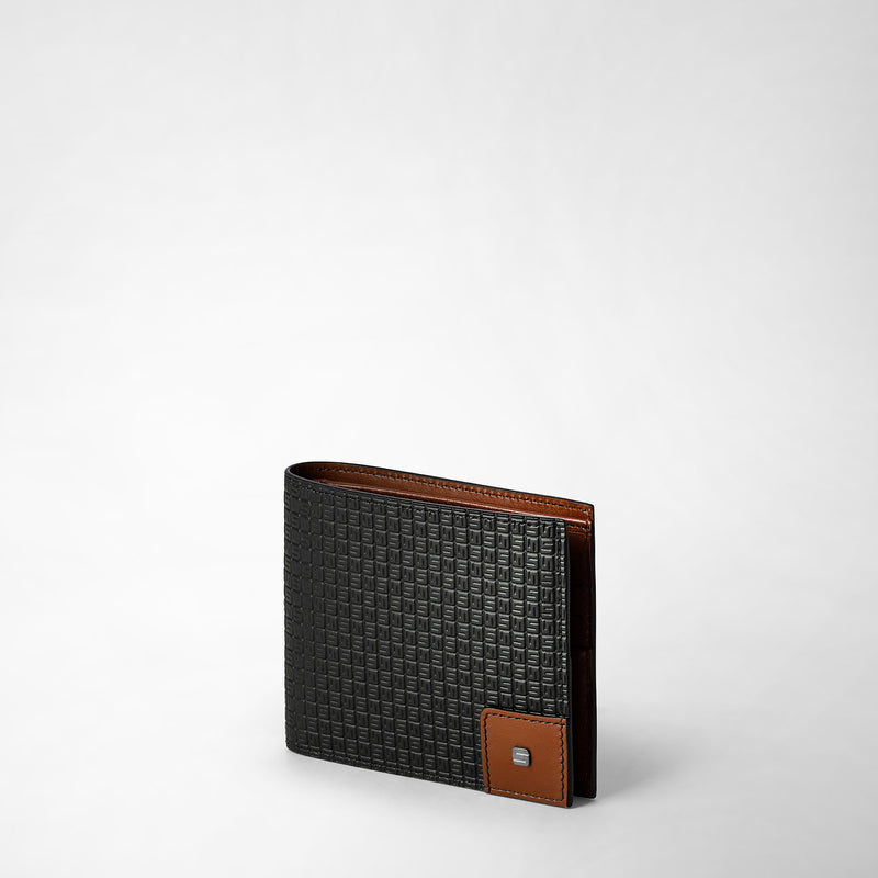 Serapian 8-card Billfold Wallet In Stepan Black Cuoio