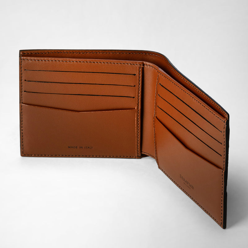 Serapian 8-card Billfold Wallet In Stepan Black Cuoio