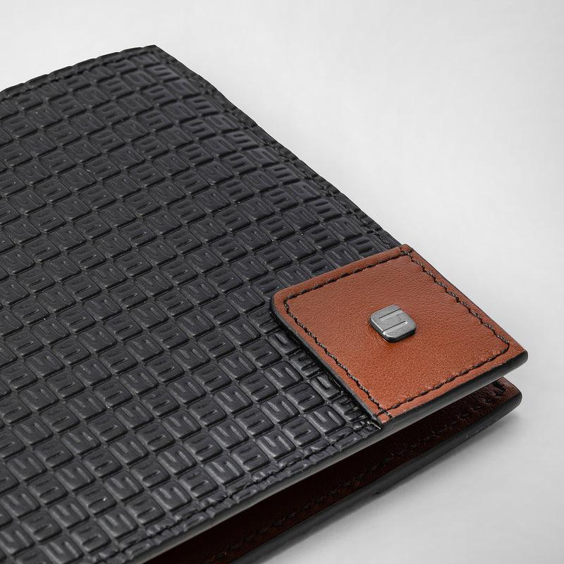 Serapian 8-card Billfold Wallet In Stepan Black Cuoio