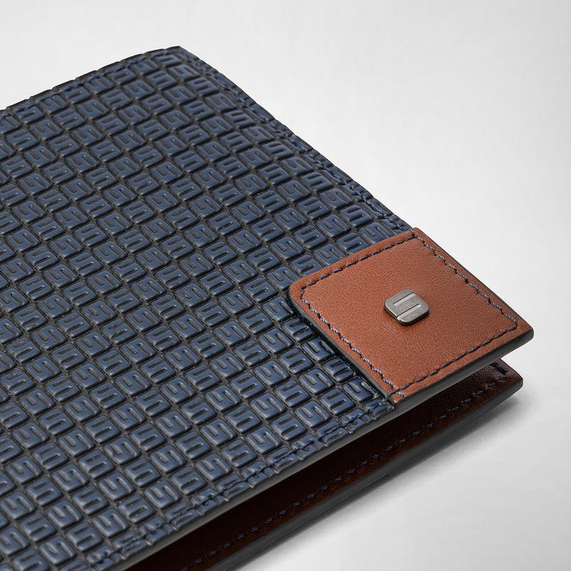 Serapian 8-card Billfold Wallet In Stepan Ocean Blue-cuoio