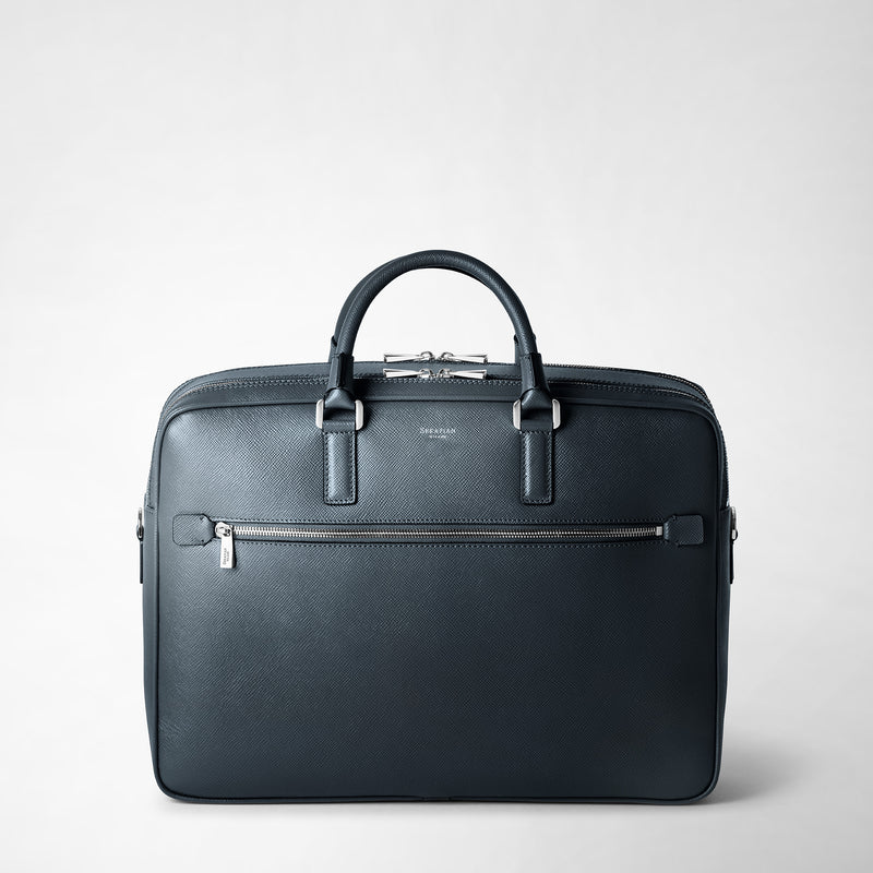 Serapian Borsa Business Doppio Scomparto Pelle Evoluzione Blu