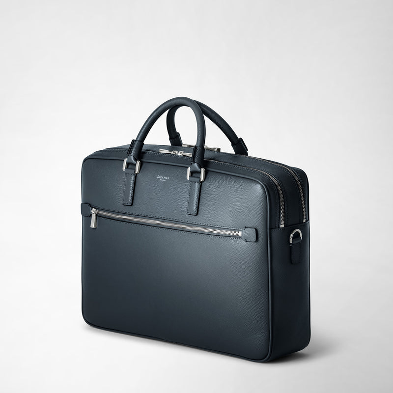 Serapian Borsa Business Doppio Scomparto Pelle Evoluzione Blu