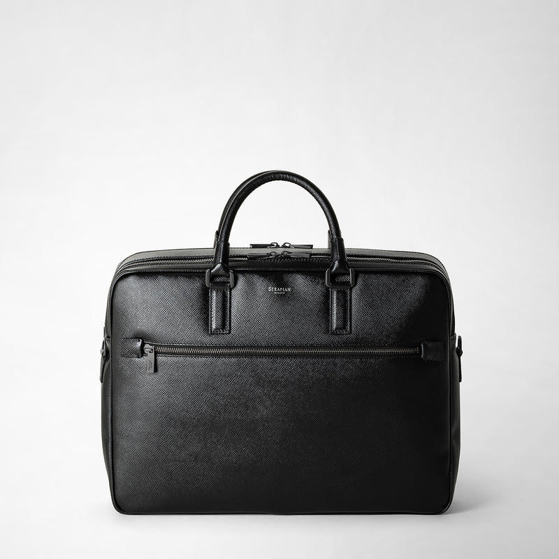 Serapian Borsa Business Doppio Scomparto Pelle Evoluzione Nero