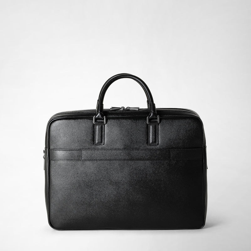 Serapian Borsa Business Doppio Scomparto Pelle Evoluzione Nero