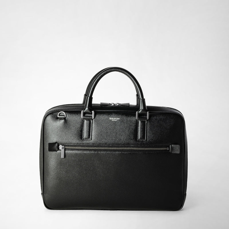 Serapian Borsa Business Extra Slim In Pelle Evoluzione Nero