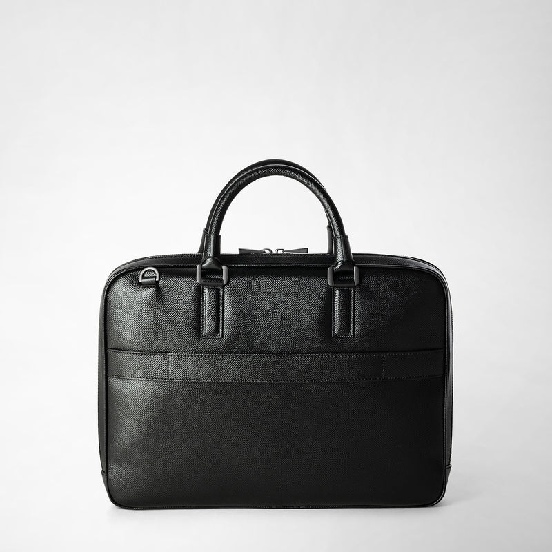 Serapian Borsa Business Extra Slim In Pelle Evoluzione Nero